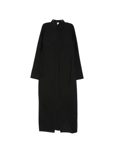 Totême Long-sleeve Shirt Dress In Black
