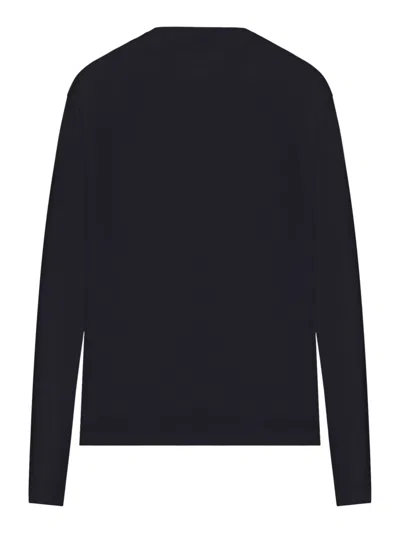 Totême Long-sleeved Cotton T-shirt In Black