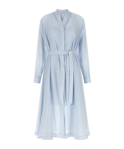 Totême Long-sleeved Dress In Blue