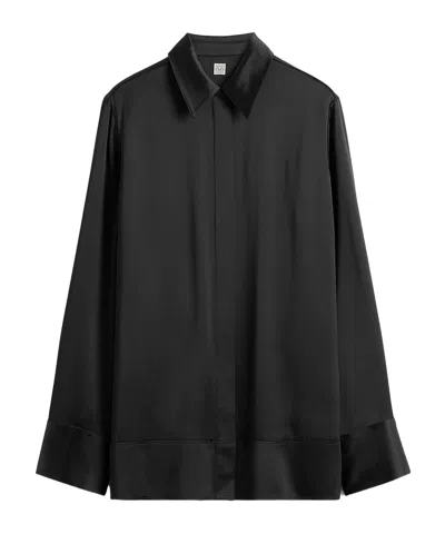 Totême Long-sleeved Shirt In Black