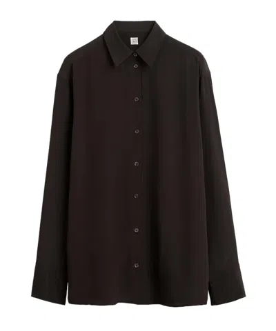 Totême Long-sleeved Shirt In Black