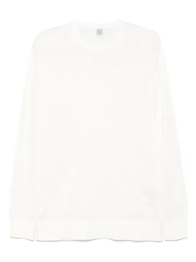 Totême Toteme Long-sleeved T-shirt With Dropped Shoulders For Women In White
