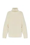 Totême Ribbed-knit Wool-blend Turtleneck Sweater In White