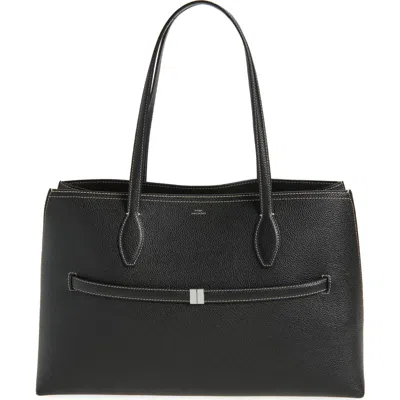 Totême Toteme Lounge Belted Leather Tote In Black
