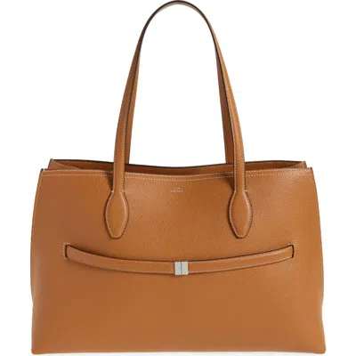 Totême Toteme Lounge Belted Leather Tote In Brown