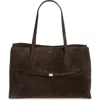 Totême Toteme Lounge Belted Suede Tote In Brown