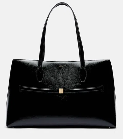 Totême Lounge Leather Tote Bag In Black