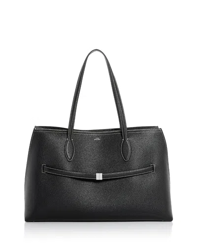 Totême Lounge Leather Tote In Black