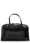 Totême Toteme Lounge Medium Crocodile-effect Leather Top Handle Bag In Black