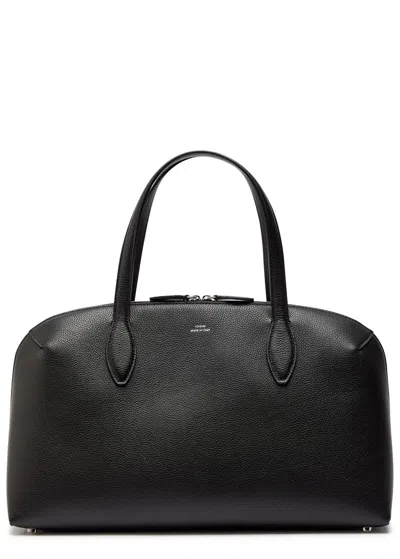 Totême Toteme Lounge Medium Grained Leather Tote In Black