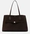 Totême Lounge Suede Tote Bag In Brown