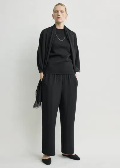 Totême Cotton Silk Pj Bottom In Black
