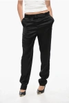 Totême Low-rise Satin Pants With Belt Loops In Black