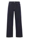 Totême Straight Leg Denim Trousers Contrast Stitching In Blue