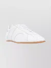 Totême Canvas Low-top Sneakers With Leather Profiles In White