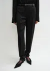 Totême Low Waist Satin Trousers In Black In Black