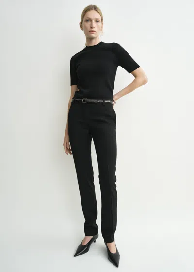 Totême Low-waist Slim Evening Trousers Black
