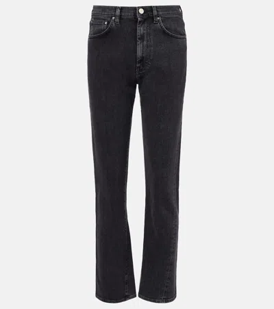 Totême Grey Denim Cotton Jeans In Dark Grey