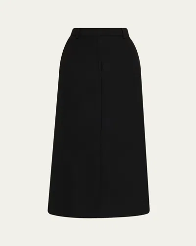Totême Low-waist Tailored Straight Midi Skirt In 001 Black