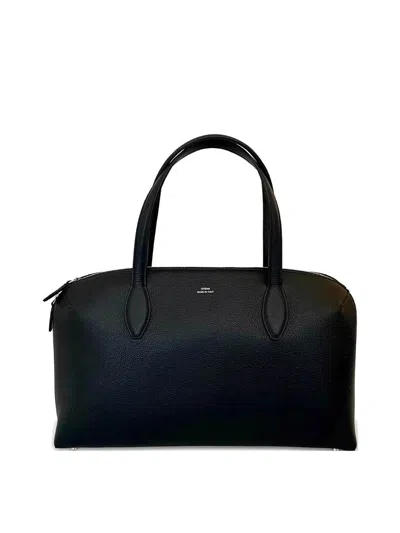 Totême M Grained Leather Day Tote Bag In Black