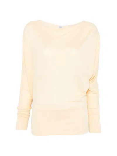 Totême Toteme Main Boat Neck Sweater In Neutral