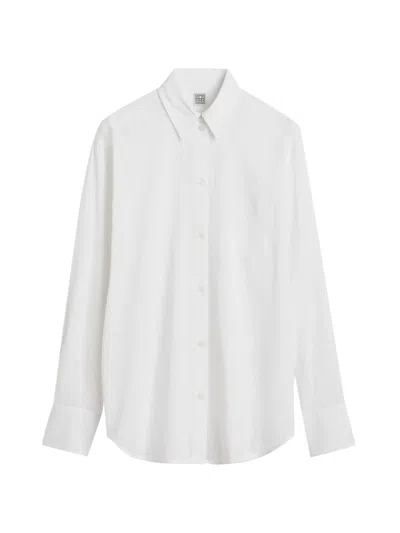 Totême Toteme Main Linen And Cotton Blend Shirt In White