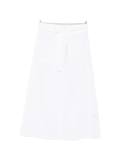 Totême Toteme Main Linen And Cotton Blend Skirt In White