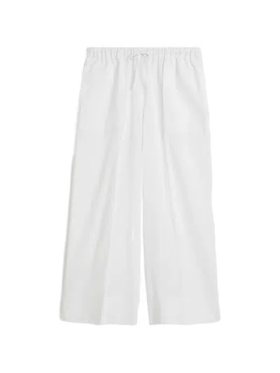 Totême Toteme Main Linen And Cotton Blend Trousers In White