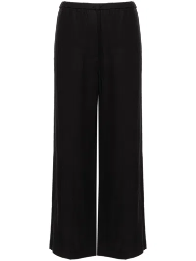 Totême Toteme Main Linen Blend Trousers In Burgundy