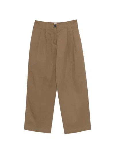 Totême Toteme Main Organic Cotton Trousers In Brown