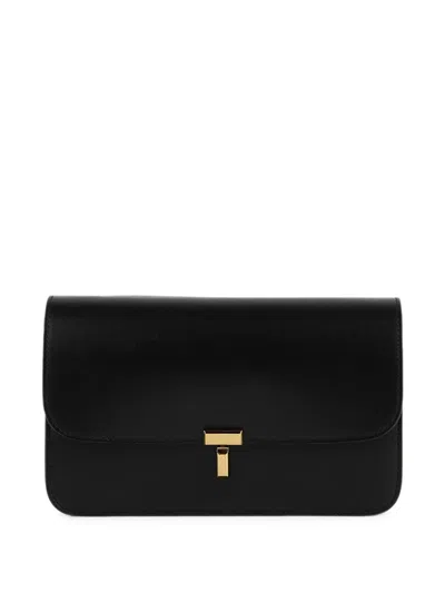 Totême Toteme Main T Lock Leather Crossbody Bag In Black