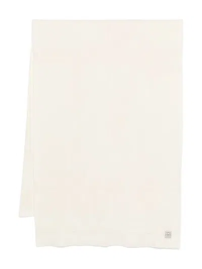 Totême Toteme Main Wool Monogram Scarf In White