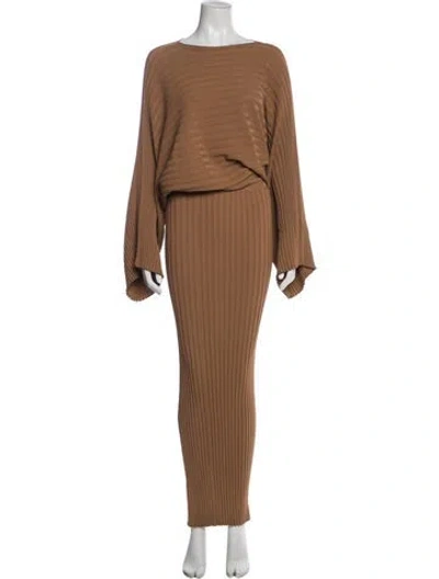 Pre-owned Totême Maristella Long Dress In Brown