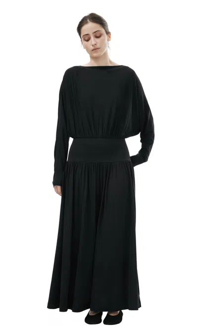 Totême Maxi Dress With An Elastic Waistband In Black