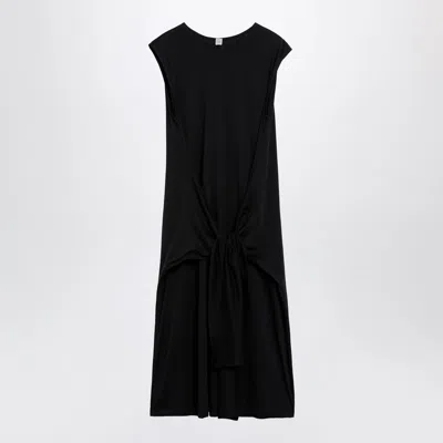 Totême Toteme Maxi Jersey Dress With Belt In Black Cotton