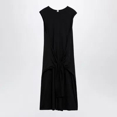 Totême Toteme Maxi Jersey Dress With Belt In Black Cotton