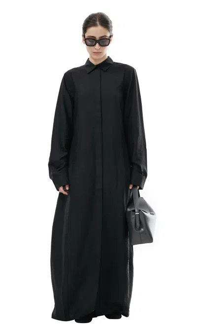 Totême Maxi Shirt Dress In Black