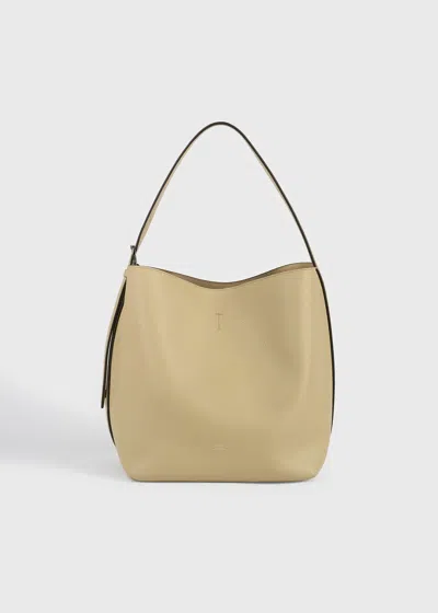 Totême Medium Belted Grained-leather Tote Cashew In Nude