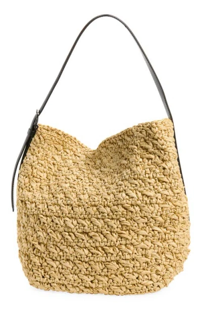 Totême Toteme Medium Belted Straw Tote In Neutral