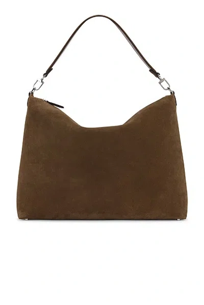 Totême Medium Bevel Cord Suede Bag In Brown