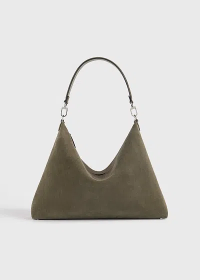 Totême Medium Bevel Cord-suede Bag Dark Taupe In Brown