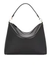 Totême Suede Leather Shoulder Bag With Detachable Handle In Black