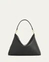 Totême Suede Leather Shoulder Bag With Detachable Handle In Black
