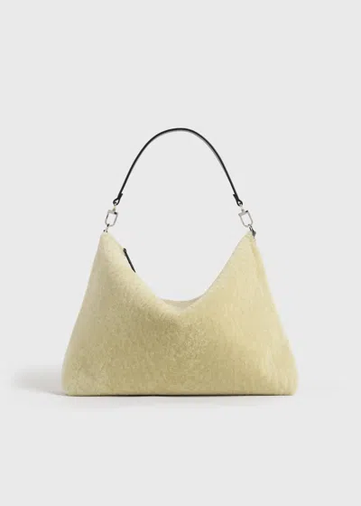 Totême Medium Bevel Shearling Bag Beige In Sand