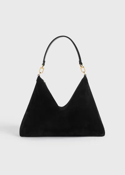 TOTÊME MEDIUM BEVEL SUEDE BAG BLACK