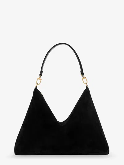 Totême Medium Bevel Suede Shoulder Bag In Black