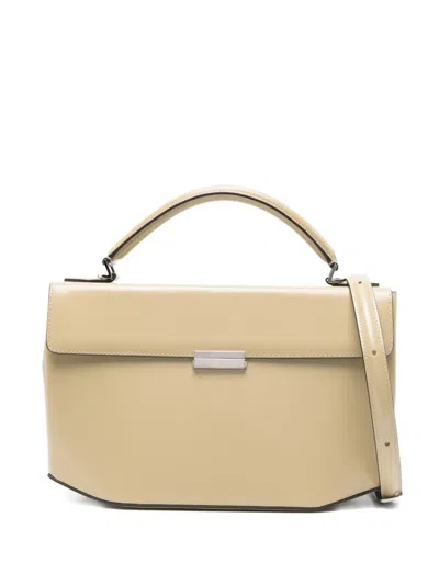 Totême Medium Brushed-leather Tote Bag In Neutral