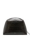 Totême Medium Croco-embossed Clutch Bag In Brown