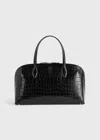 Totême Medium Croco-embossed Day Tote Black In Black