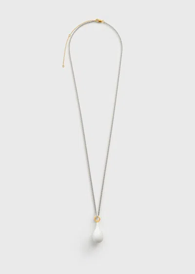 Totême Medium Crystal Drop Necklace White/gold/silver In Metallic